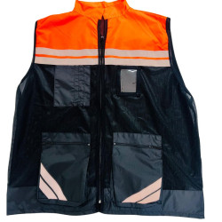 Chaleco Modelo Engineer bicolor naranja con negro