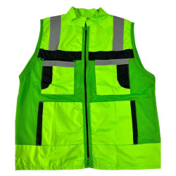 Chaleco Modelo Rescatista color verde fosforescente