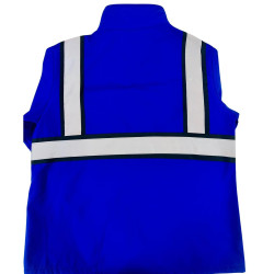 Chamarra de Invierno Color Azul con Bandas Reflejantes de 2"
