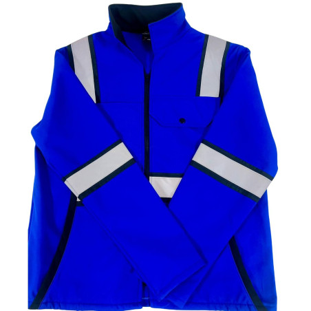 Chamarra de Invierno Color Azul con Bandas Reflejantes de 2"