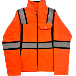 Chamarra de Invierno Color Naranja con Bandas Reflejantes de 2" color Gris