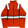 Chamarra de Invierno color Naranja con Bandas Reflejantes color blanco de 2"