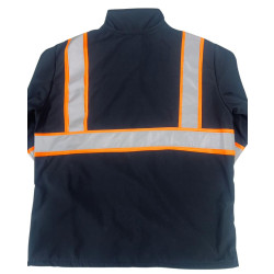Chamarra de Invierno color Negro con Bandas Reflejantes de 2"