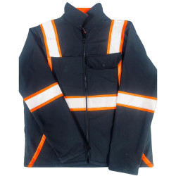 Chamarra de Invierno color Negro con Bandas Reflejantes de 2"