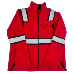 Chamarra de Invierno color Rojo con Bandas Reflejantes de 2"