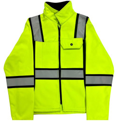 Chamarra de Invierno Color Amarillo con Bandas Reflejantes de 2" en color gris