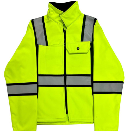 Chamarra de Invierno Color Amarillo con Bandas Reflejantes de 2" en color gris