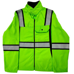 Chamarra de Invierno color Verde con Bandas Reflejantes de 2"