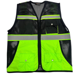 Chaleco Modelo Microperforado color Verde Fosforecente